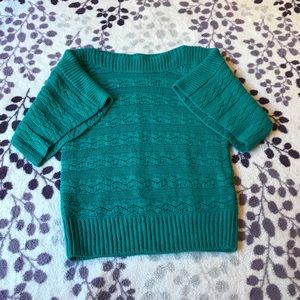 a.n.a Small Teal Green Metallic Knit Sweater